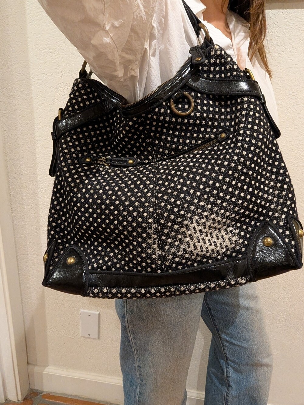 Vintage J Crew  Patterned Hobo Bag - Classic Everyday Tote